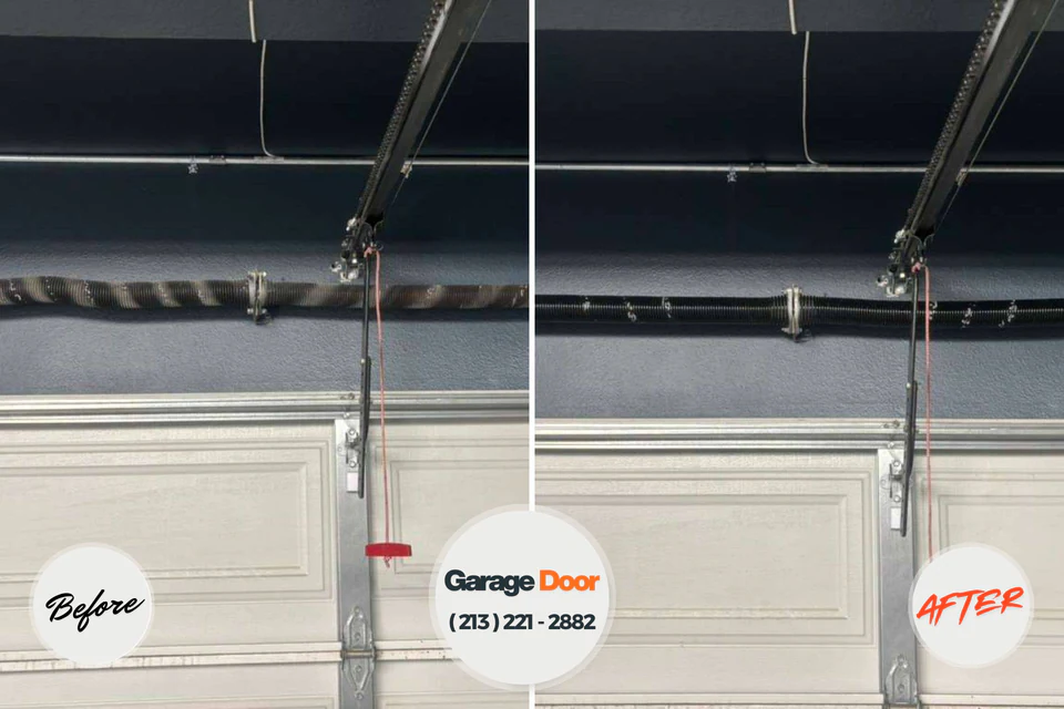 Before and after: garage door repair Rio Vista, CA